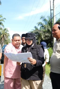 Bupati Siak Tinjau Progres Pengerjaan Jalan Lintas Kampung di Kecamatan Dayun